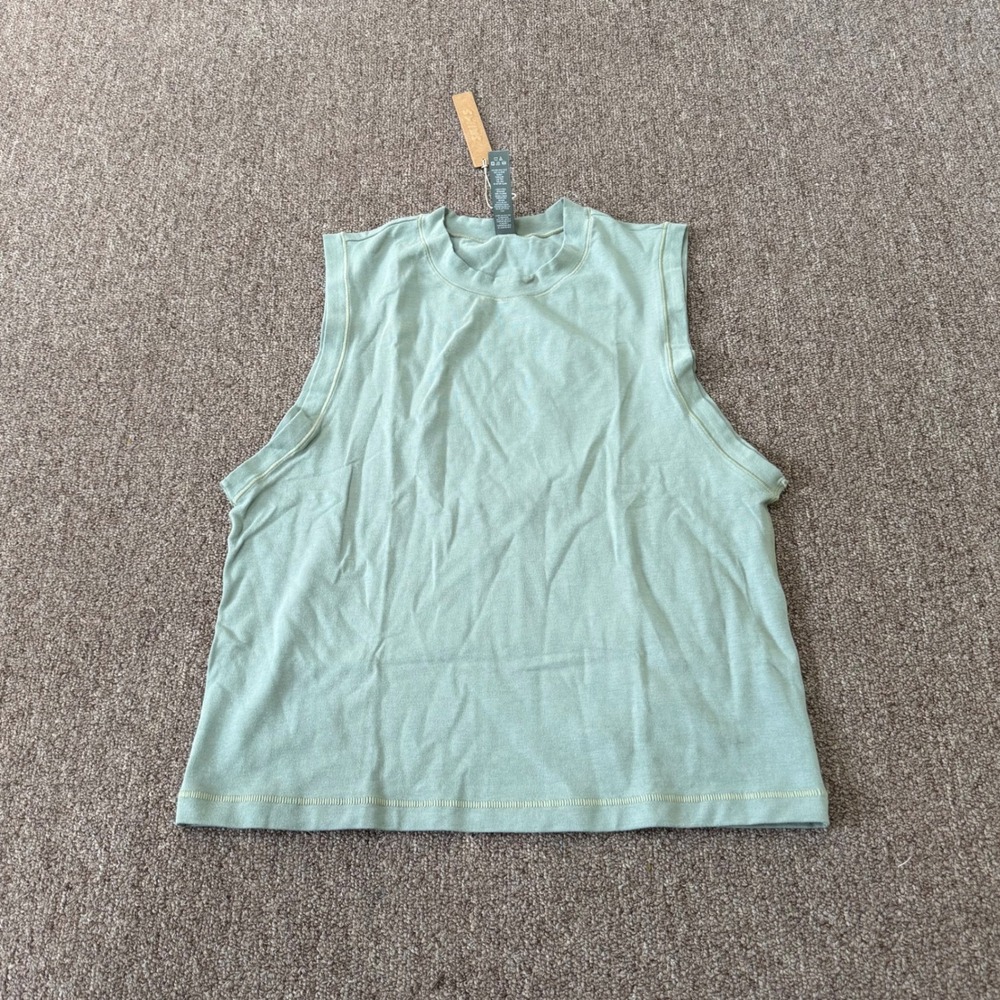 SKIMS Cotton Jersey Mock Neck Tank Mineral Green AP-TNK-0268 Womens 2X NWT